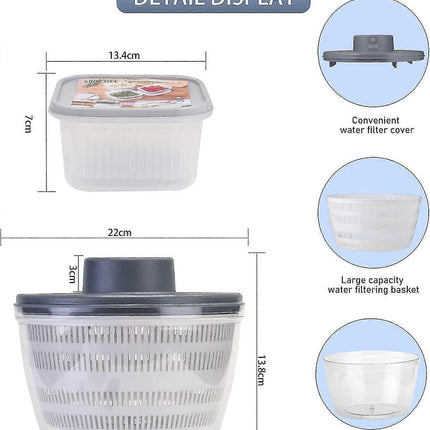 Automatic Electric Salad Spinner, Rechargeable Quick Lettuce Dryer.