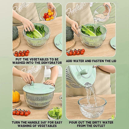 Pump Salad Spinner and Dehydrator, Multi-Use Vegetable Dryer.