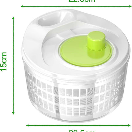 3L Salad Spinner with Crank Handle, Bowl and Strainer for Vegetables.