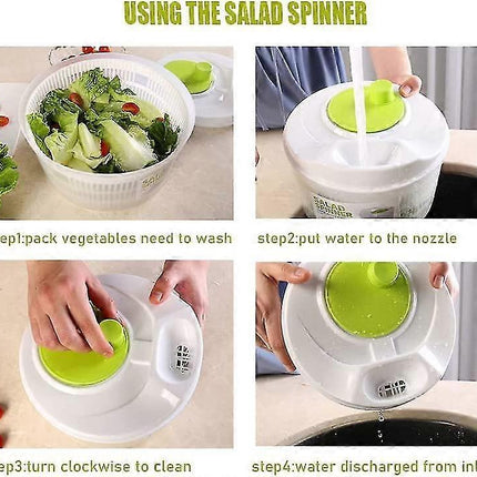 Foldable Salad Spinner with Cover, Veg & Fruit Washer Dryer, Small.