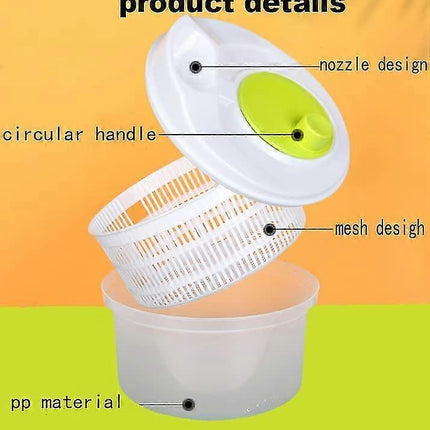 Foldable Salad Spinner with Cover, Veg & Fruit Washer Dryer, Small.