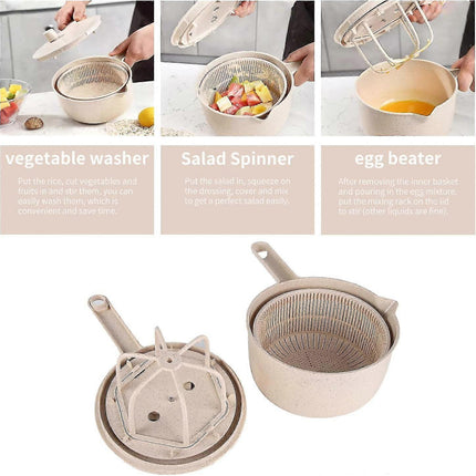 Progressive Salad Spinner with Long Handle, Veg & Fruit Washer.