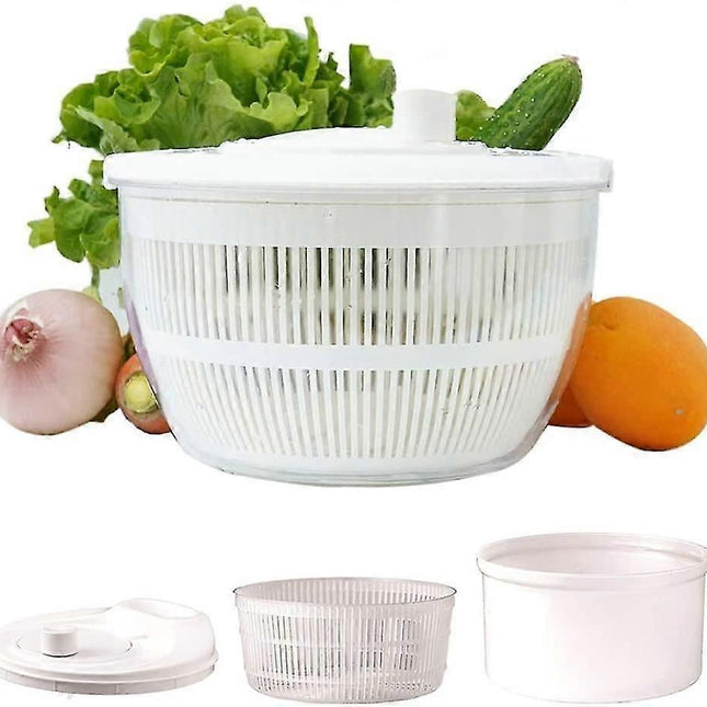 Salad Spinner 4.5L Plastic BPA-Free Non-Slip Vegetable Dryer.