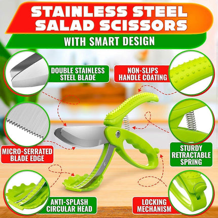 Salad Scissors Lettuce Shredder Chopper Kitchen Salad Tool.