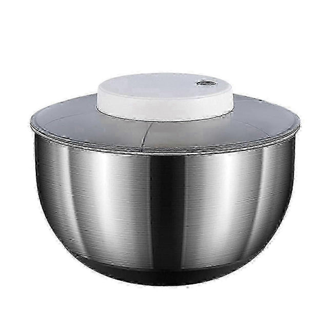 4.5L Electric Salad Spinner Vegetable Washer Silver White.