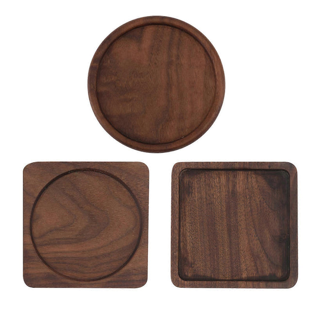 3pcs Square Wooden Drink Coasters Cup Mats.