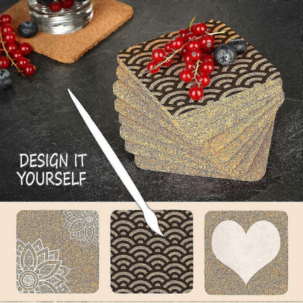 20pcs Round Cork Drink Coasters for Glasses.