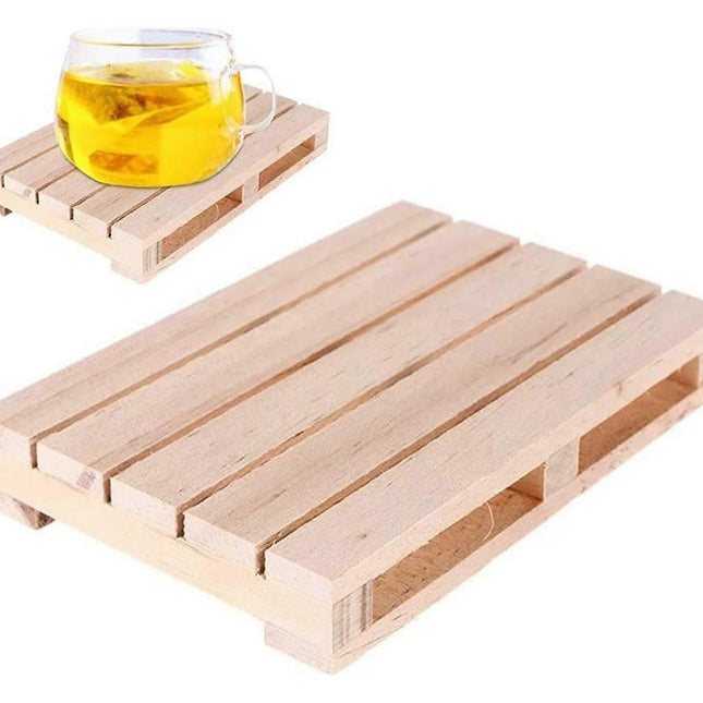 Mini Wooden Pallet Drink Coasters 12x8x1.8cm for Home or Restaurant.