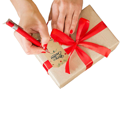 300Pcs/Roll Christmas Gift Sticker-Cowhide Color.