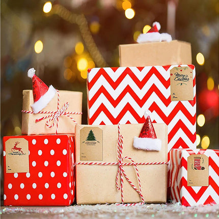300Pcs/Roll Christmas Gift Sticker-Cowhide Color.
