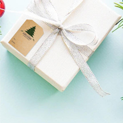 300Pcs/Roll Christmas Gift Sticker-Cowhide Color.