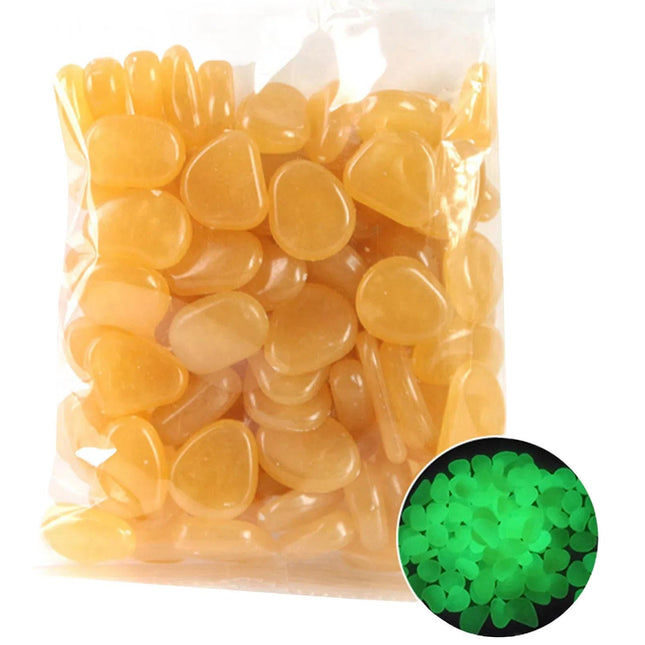 100Pcs Aquarium Stones-Orange Yellow 100pcs.