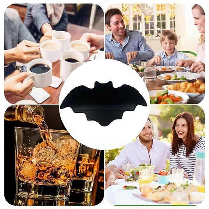 Halloween Bat Shaped Drink Coasters Non-Slip Tableware Mats.