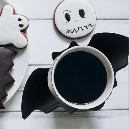Halloween Bat Shaped Drink Coasters Non-Slip Tableware Mats.