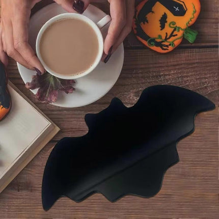 Halloween Bat Shaped Drink Coasters Non-Slip Tableware Mats.