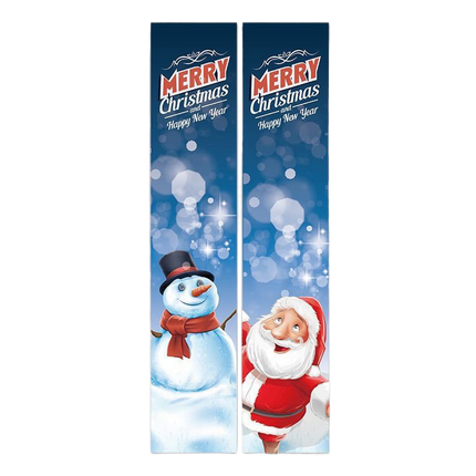 2Pcs/Set Door Hanging Banners Couplets Home Decor Ornaments for Christmas Party-1#.