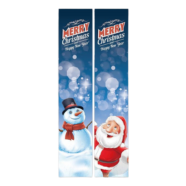 2Pcs/Set Door Hanging Banners Couplets Home Decor Ornaments for Christmas Party-1#.
