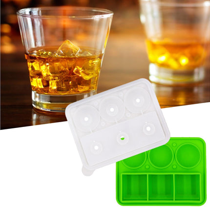 Ice Cube Mold Food Grade Quick Release Silicone Funnel Design Ice Ball Mold for Whiskey-Green.