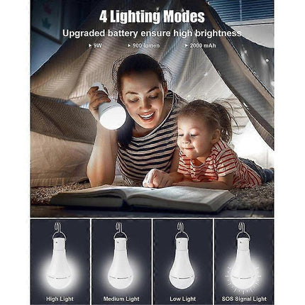 2pcs USB Rechargeable LED Bulbs Battery Backup Emergency Hanging Lights.
