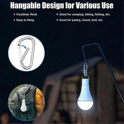 2pcs USB Rechargeable LED Bulbs Battery Backup Emergency Hanging Lights.