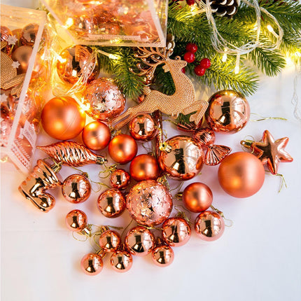 30Pcs Xmas Tree Balls Party Supplies-Rose Gold.