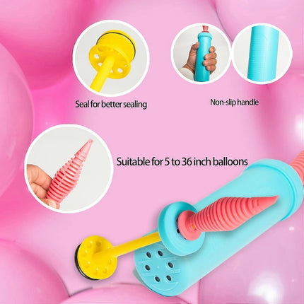 2pcs Manual Balloon Pump Hand Air Pump Random Color for Party Balloons.