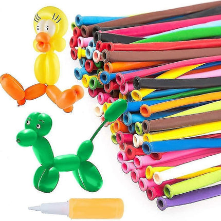 200pcs Modeling Animal Balloons with Balloon Pump for Party Decoration.