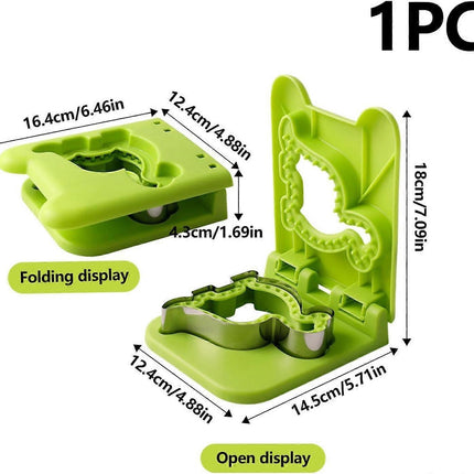 Sandwich Cutter and Sealer Green Sandwich Maker Moulds for Cookies Dough Pancakes.