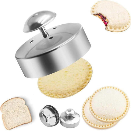 Stainless Steel Round 3.54in Sandwich Cutter and Sealer for Bread Cakes Burgers.