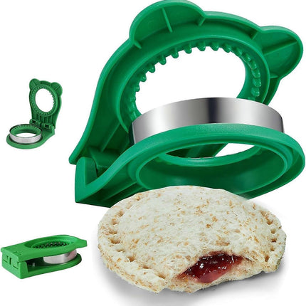 Green Sandwich Cutter and Sealer Stainless Steel Decruster Bread Maker for Babies.