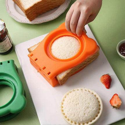 Green Sandwich Cutter and Sealer Stainless Steel Decruster Bread Maker for Babies.