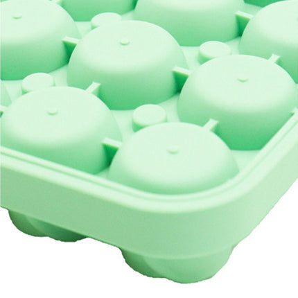 Ice Cube Mold Rose Shape Easy to Release Silicone Removable Lid Ice Tray for Whiskey-Green.