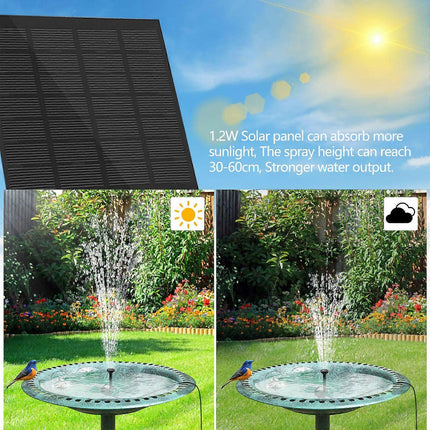 Solar Fountain 1.2W Outdoor Garden Solar Water Fountain Pump.