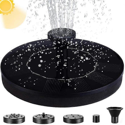 Solar Water Fountain with Nozzles Outdoor Garden Decor.