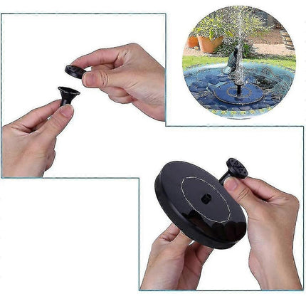Solar Water Fountain with Nozzles Outdoor Garden Decor.