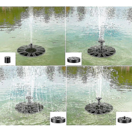 Solar Water Fountain with Nozzles Outdoor Garden Decor.