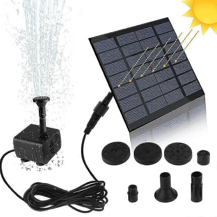 Circle Solar Fountain Pump with 6 Nozzles Water Feature.