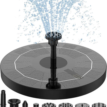 2.5W Solar Fountain Pump with Panel and 6 Nozzles for Pond.