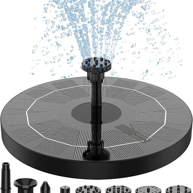 2.5W Solar Fountain Pump with Panel and 6 Nozzles for Pond.