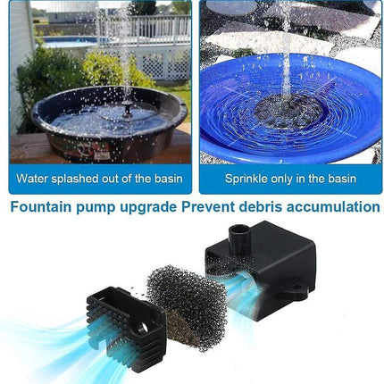 1.4W Solar Fountain Pump with 6 Spray Styles Garden Water Feature.