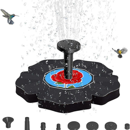 Solar Fountain Pump with 4 Nozzles for Bird Bath Garden.