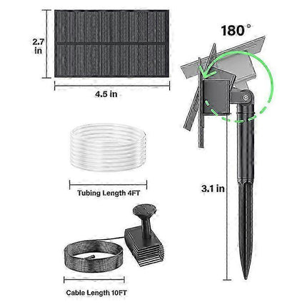 Solar Bird Bath Fountain Pump with Tubing Outdoor Water Pump.