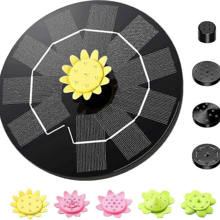 9 Effect Solar Fountain Pump with Multiple Spray Patterns.