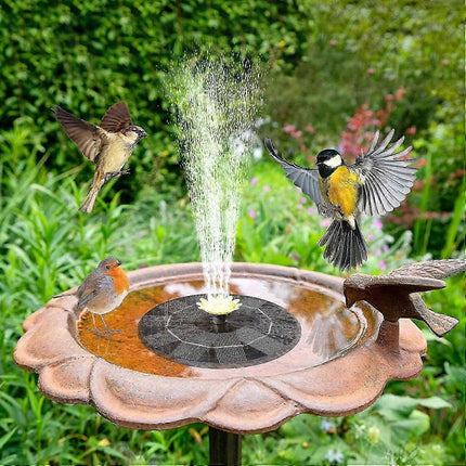 9 Effect Solar Fountain Pump with Multiple Spray Patterns.