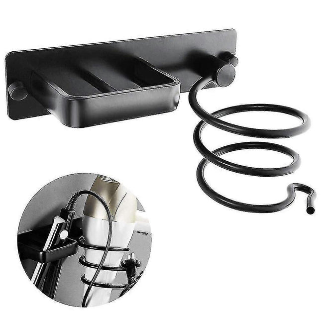 Aluminum Hair Dryer Holder Wall Mounted Organizer Rack.