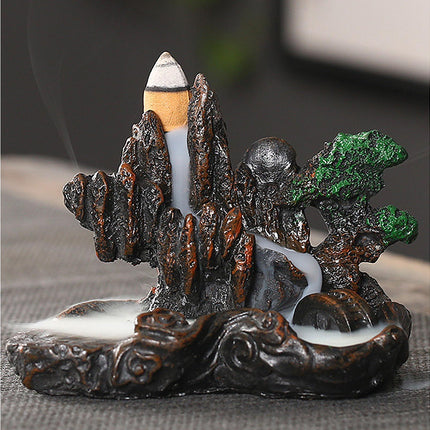 Resin Mountains Rivers Incense Burners Holder Censer Aromatherapy Home Decor- 6.
