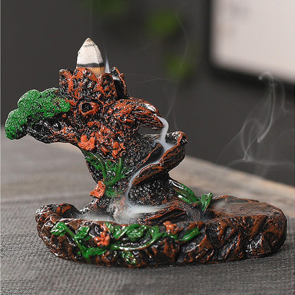 Resin Mountains Rivers Incense Burners Holder Censer Aromatherapy Home Decor- 6.