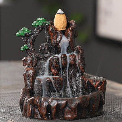 Resin Mountains Rivers Incense Burners Holder Censer Aromatherapy Home Decor- 6.