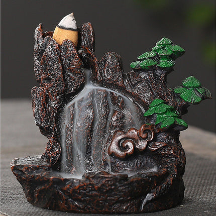 Resin Mountains Rivers Incense Burners Holder Censer Aromatherapy Home Decor- 6.