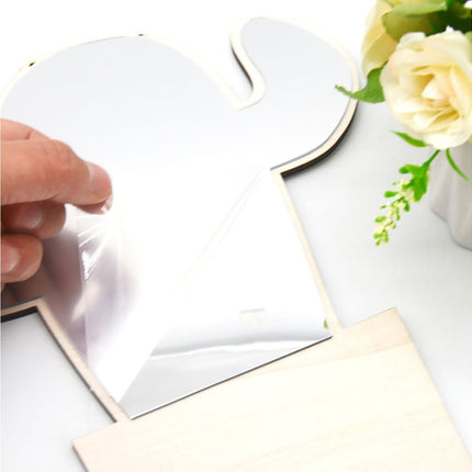 Wall Sticker Acrylic Mirror-Wooden Color.